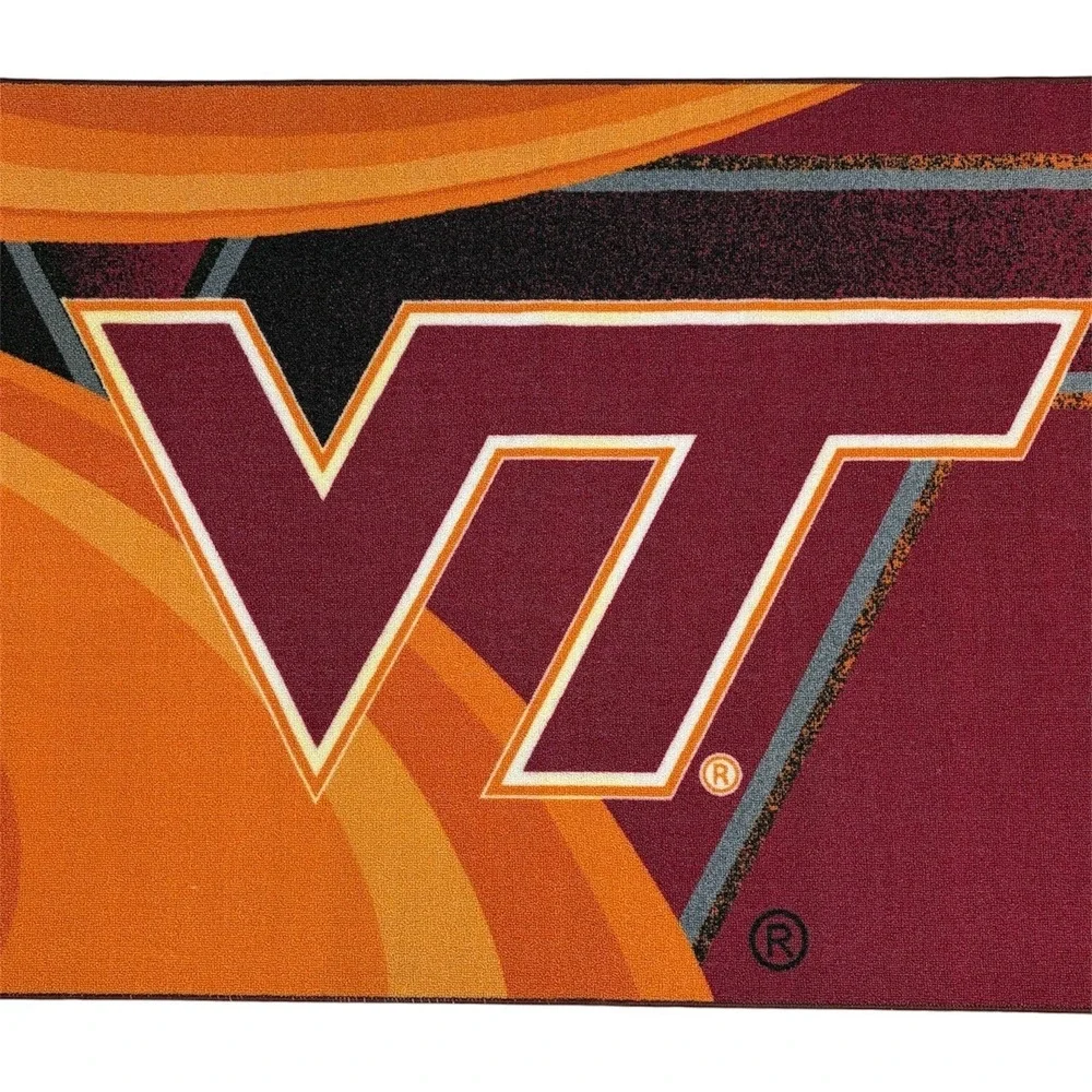 Northwest NCAA Virginia Tech Hokies Rug 39x59 Maroon Orange Fan Cave Decor Mat